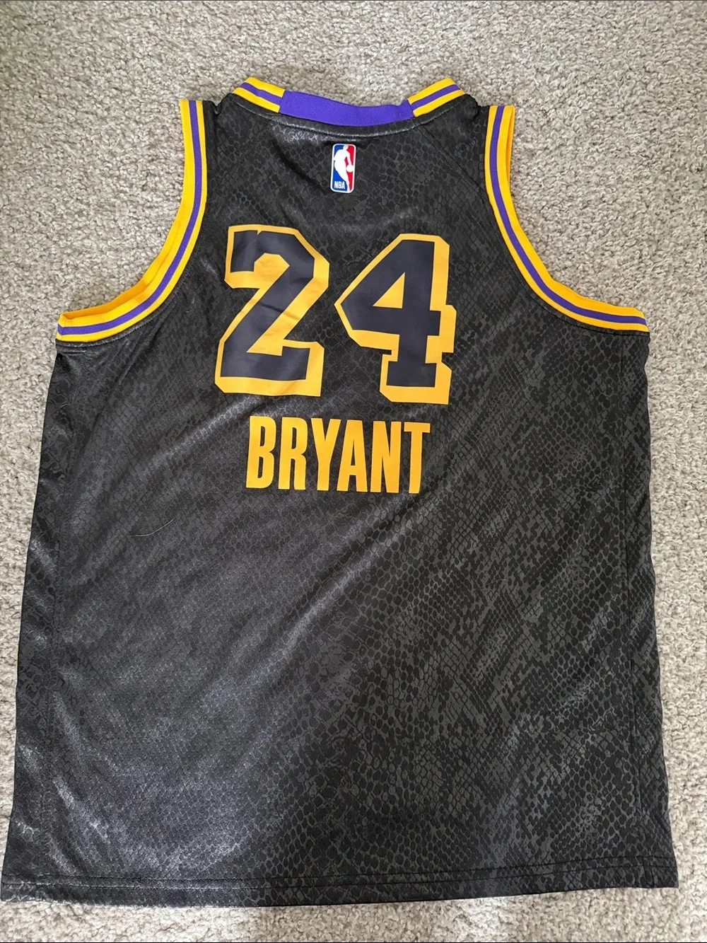Kobe Bryant black mamba jersey Nike Black and Gold Lakers #8 Jersey